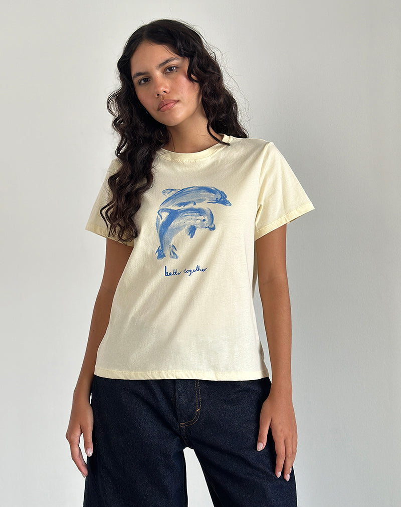 Image de Saki Tee in Buttermilk avec Slogan Better Together