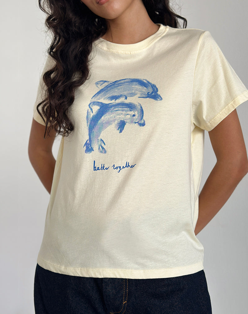 Tee-shirt Saki en Buttermilk avec Slogan Better Together