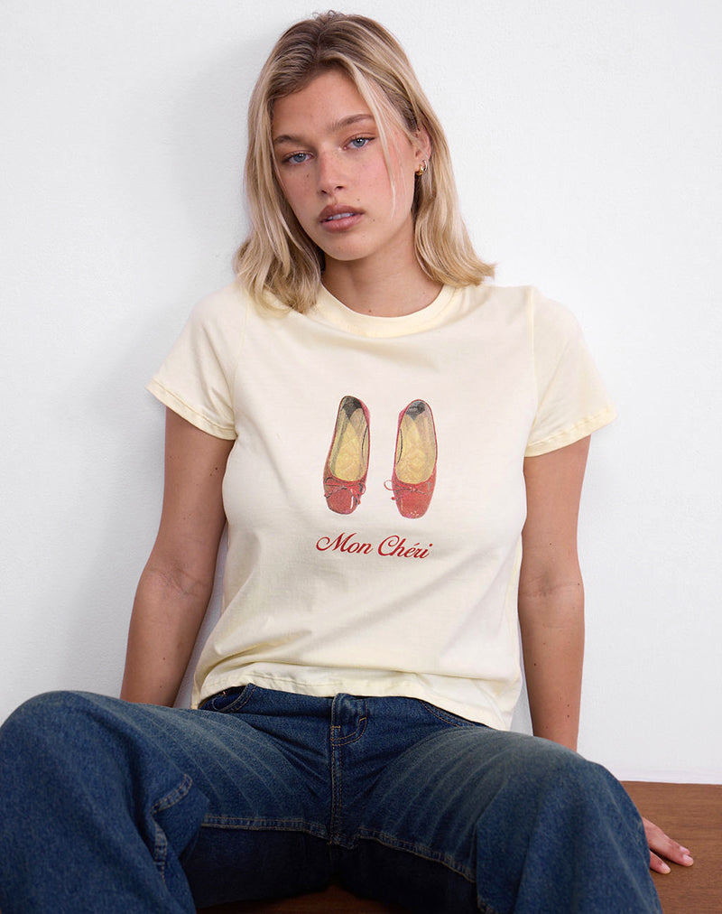 Tee-shirt Saki en Buttermilk avec imprimé Mon Cheri
