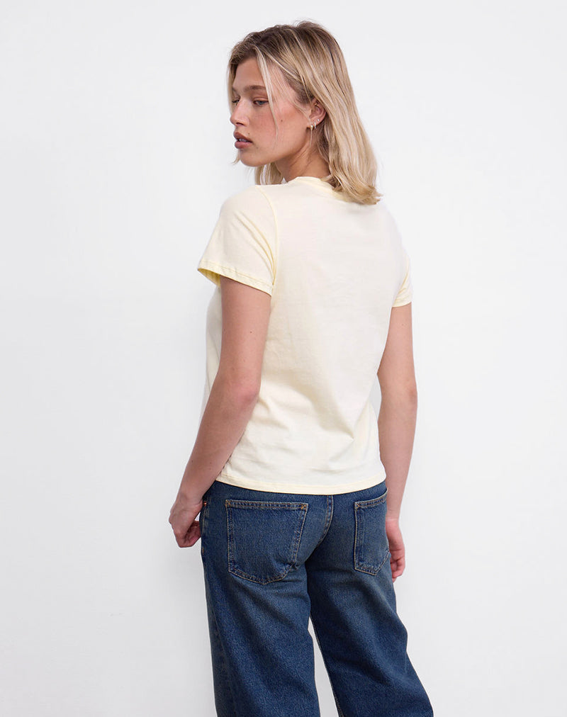 Image de Saki Tee in Buttermilk with Mon Cheri Print