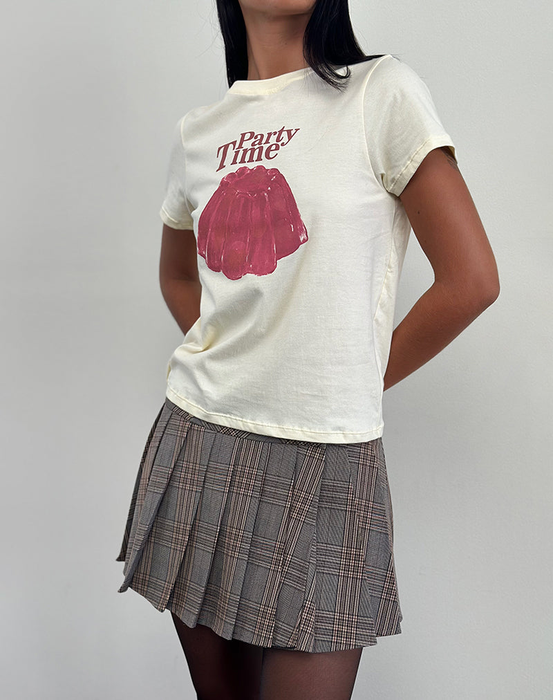 Image de Saki Tee in Buttermilk with Party Time Print