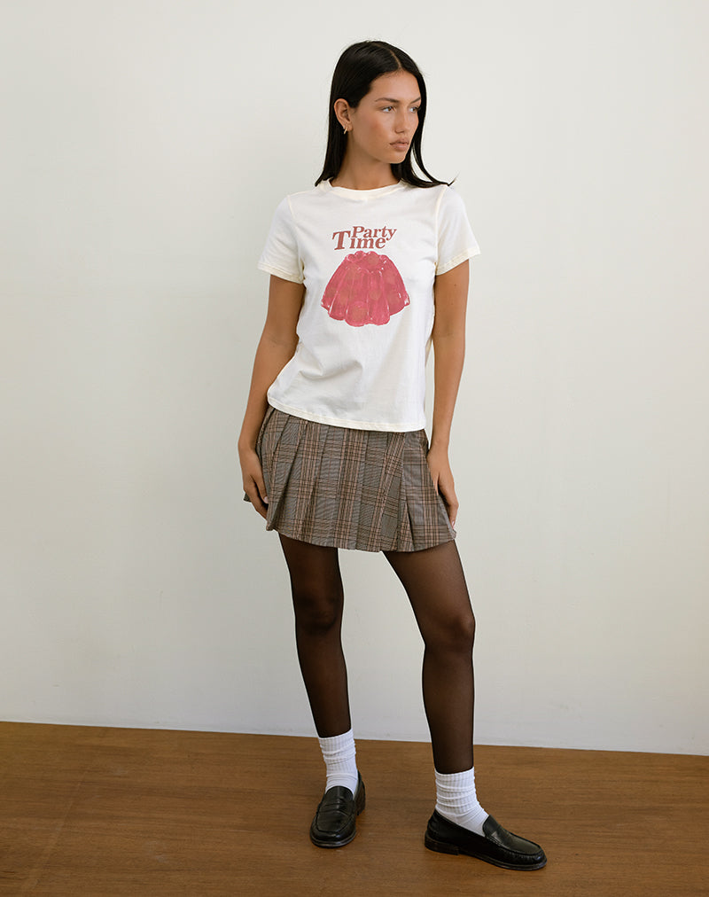 Image de Saki Tee in Buttermilk with Party Time Print