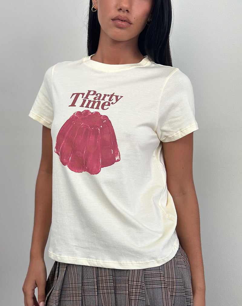 Image de Saki Tee in Buttermilk with Party Time Print