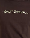 Marron chocolaté avec imprimé Girl Intuition