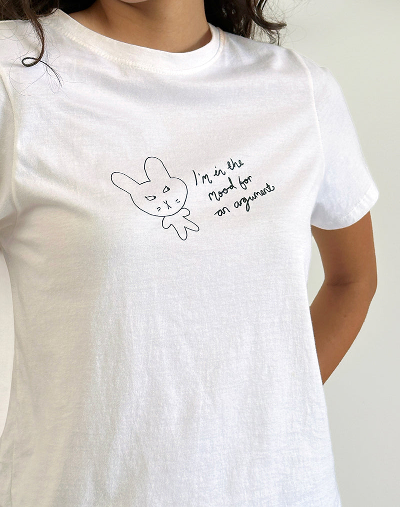 Image de Saki Tee in White Argument Mood Print