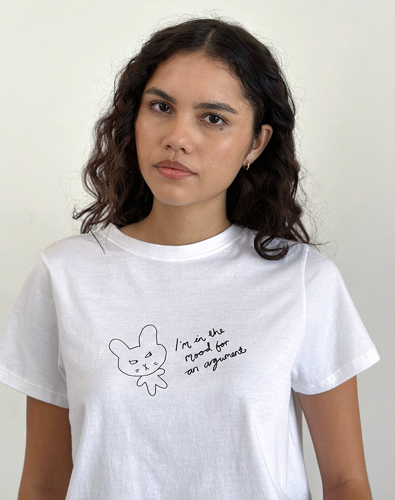 Image de Saki Tee in White Argument Mood Print