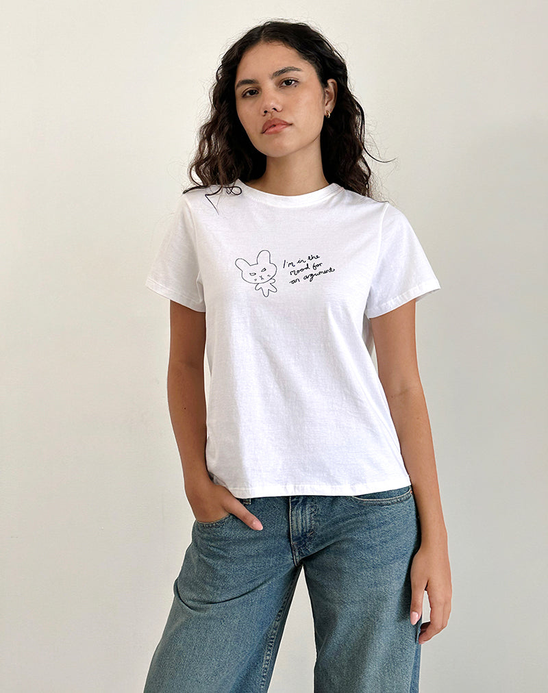 Image de Saki Tee in White Argument Mood Print