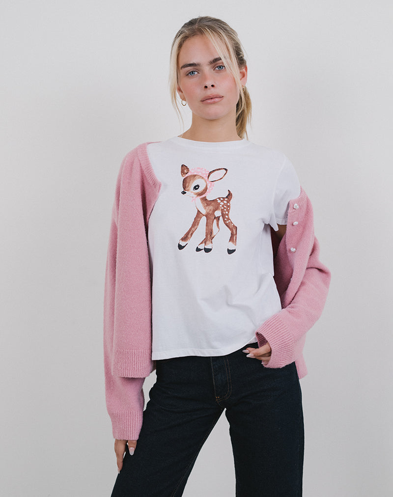 Image de Saki Tee-shirt en cerf blanc avec écharpe