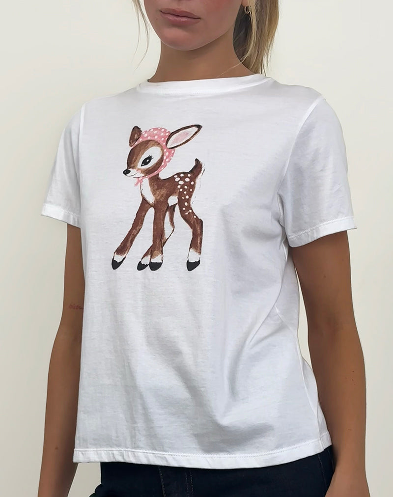 Image de Saki Tee-shirt en cerf blanc avec écharpe