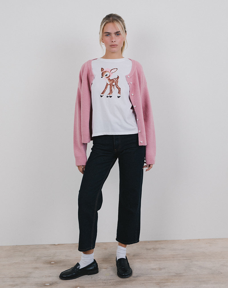 Image de Saki Tee-shirt en cerf blanc avec écharpe