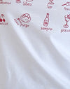 Blanc avec impression de signes d'étoiles rouges