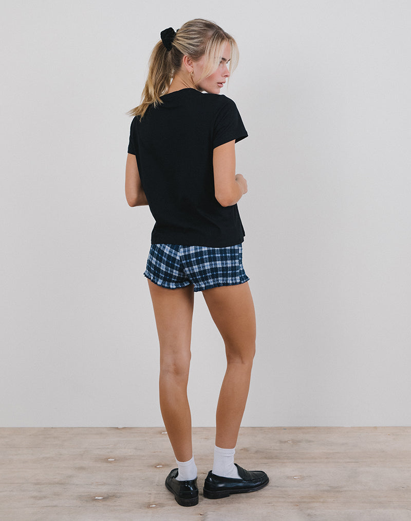 Image de Saki Tee en noir avec imprimé Tea Time