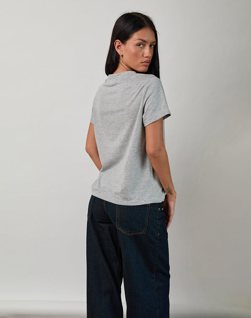 Image de Saki Tee in Grey Marl with I Love OOO Graphic