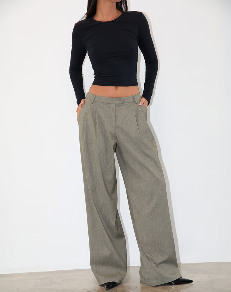 Pantalon de tailleur Sakira en gris kaki