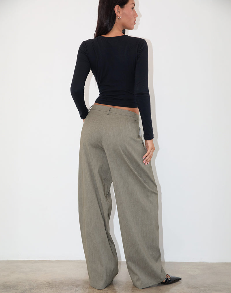 Image de Sakira Tailored Trouser in Khaki Grey
