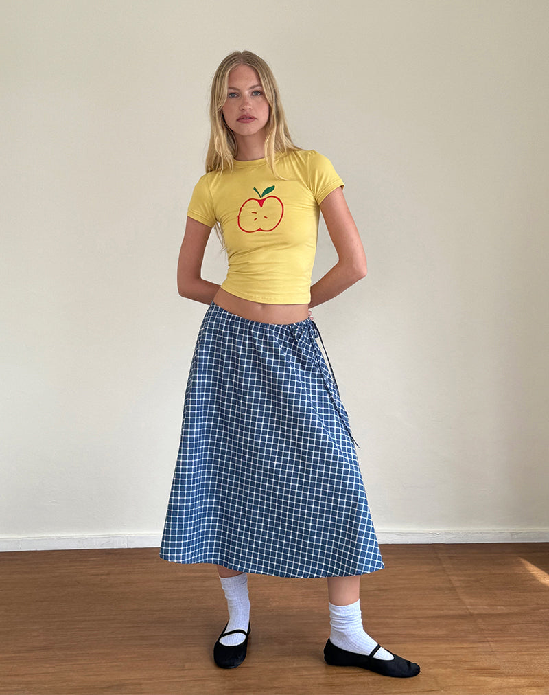 image de Salida Top in Yellow with Apple Motif