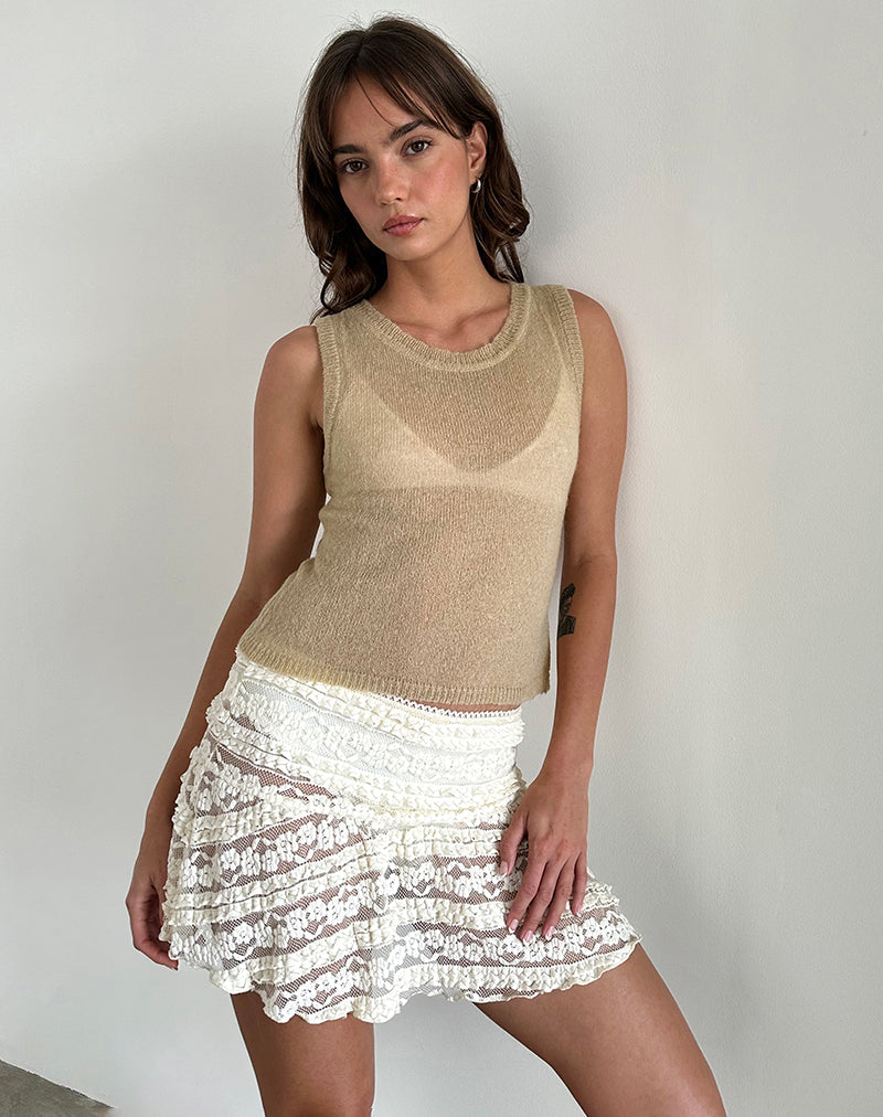 Image de Salisha Tank Top in Natural Sheer Knit