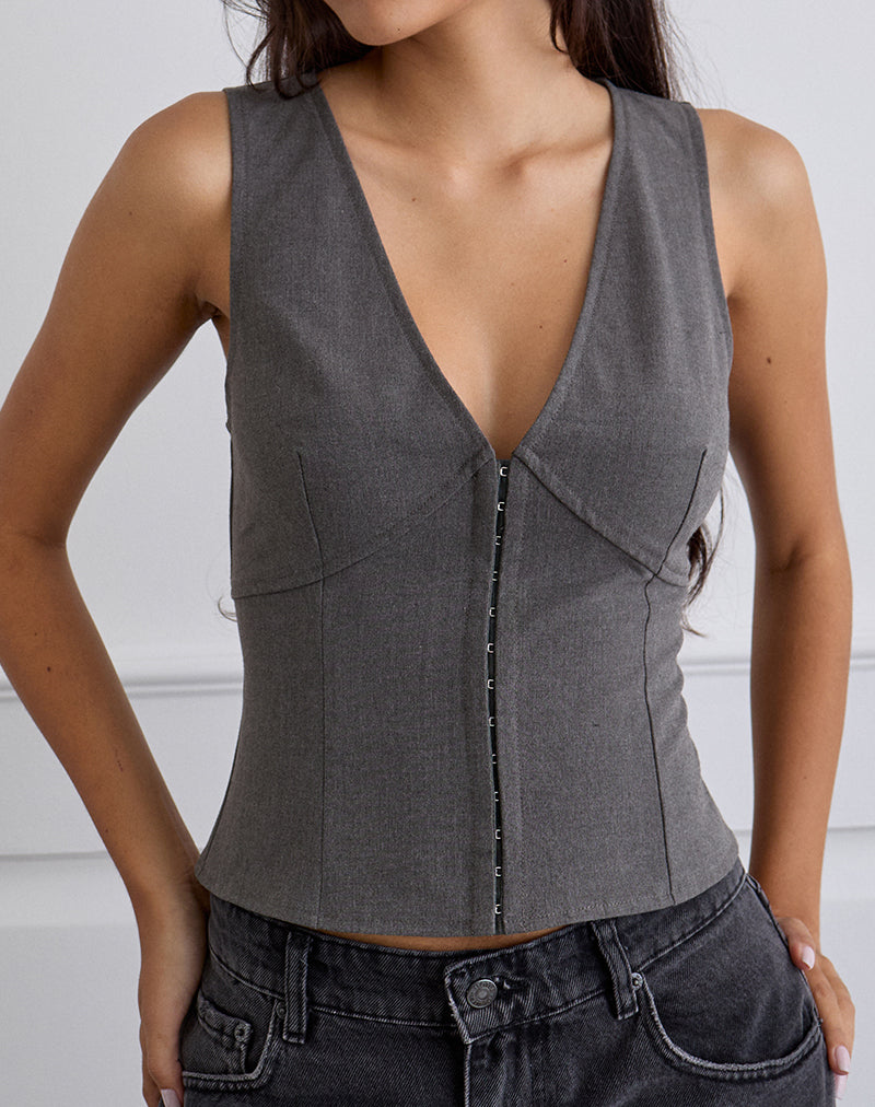 Image de Salpa Plunge Top in Tailoring Charcoal