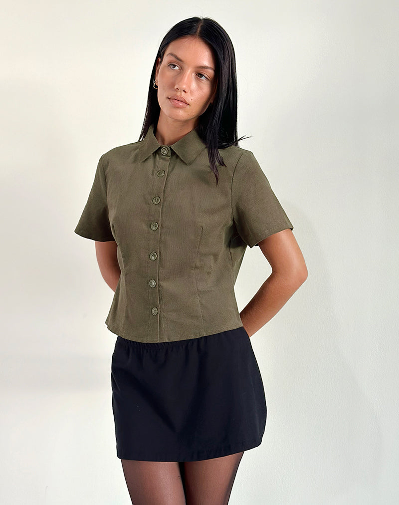 Chemise Samas, cordon taupe