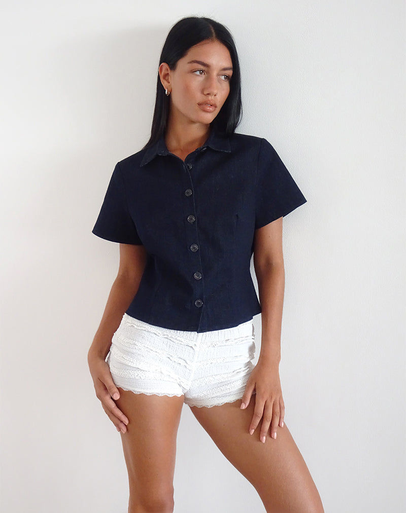 Image de la chemise Samas en indigo foncé