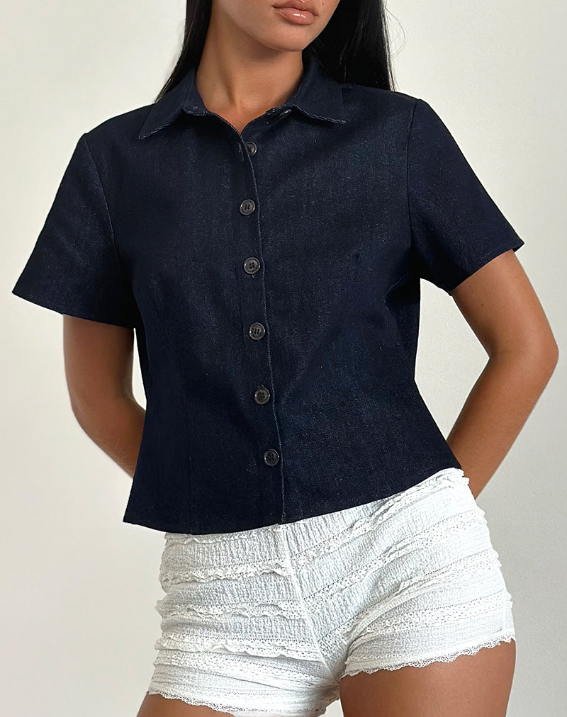 Image de la chemise Samas en indigo foncé