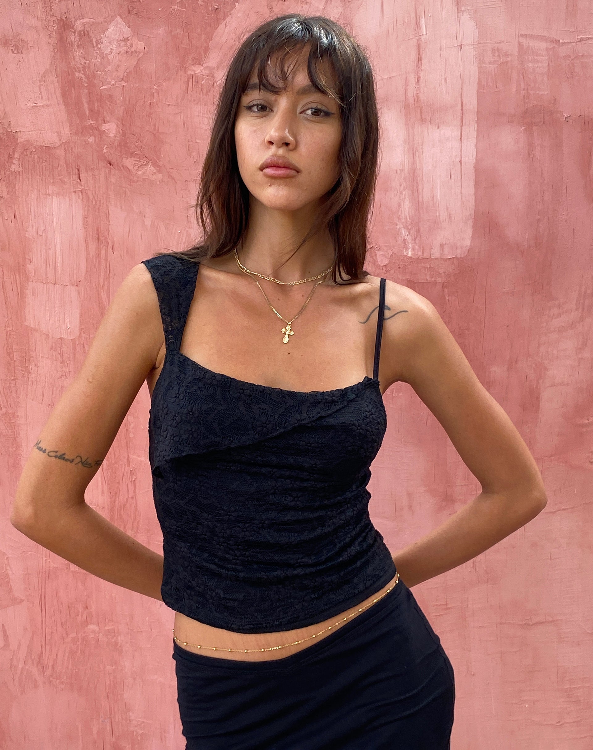 Image de Sambu Lace Cami Top in Black