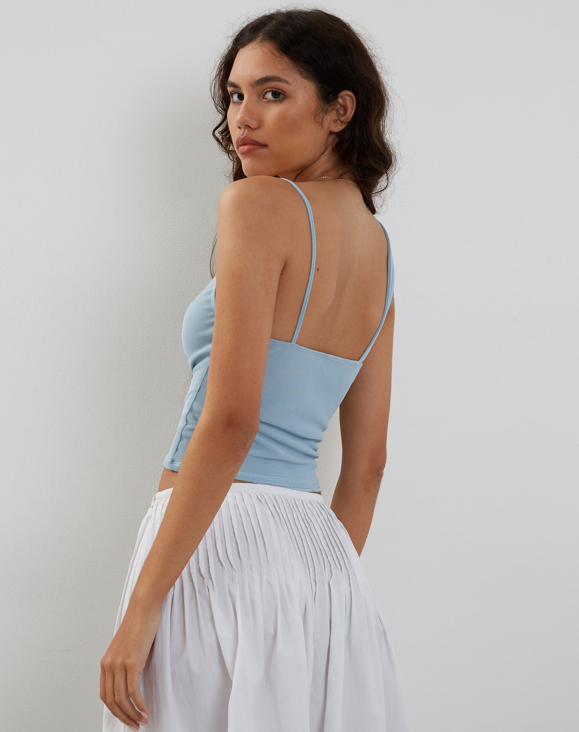 Image de Sambu Mesh Vest Top in Pastel Blue