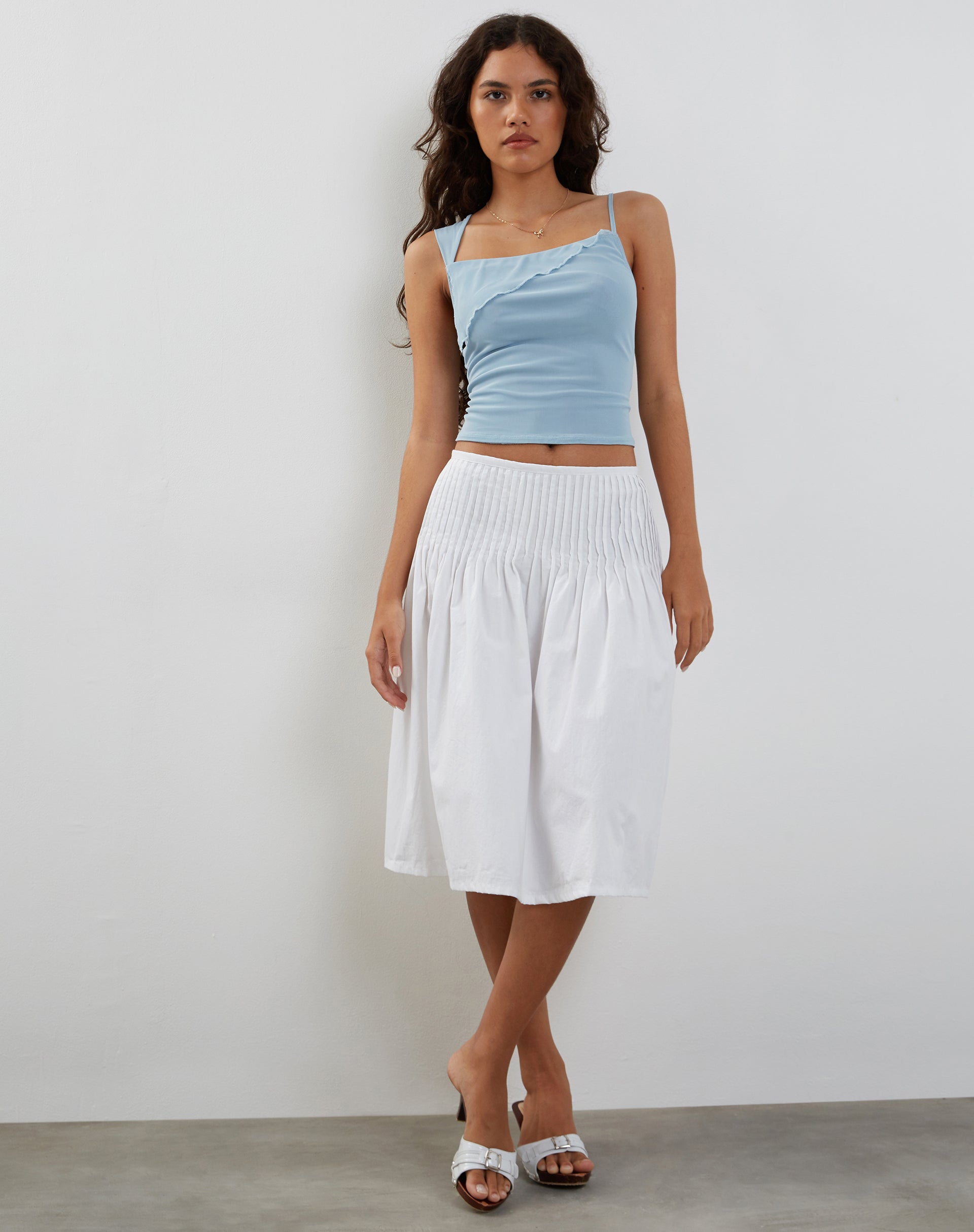 Image de Sambu Mesh Vest Top in Pastel Blue