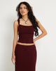 Image de Sambu Crop Top in Mesh Burgundy