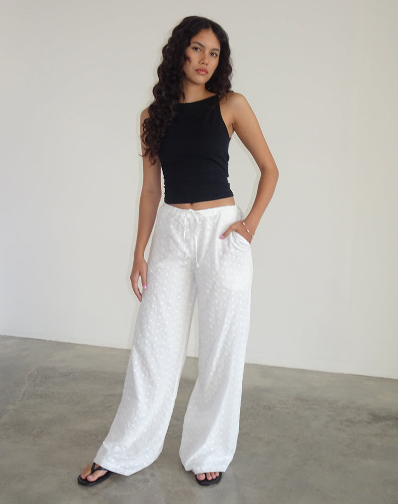 Image de Samir Trouser in Broderie White