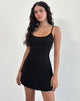 Image de la mini robe Samiya en noir froissé