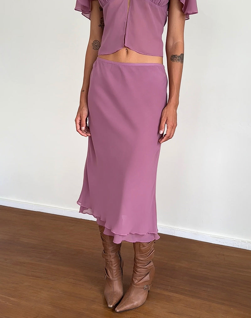 Image de Suharni Midi Skirt in Chiffon Mauve