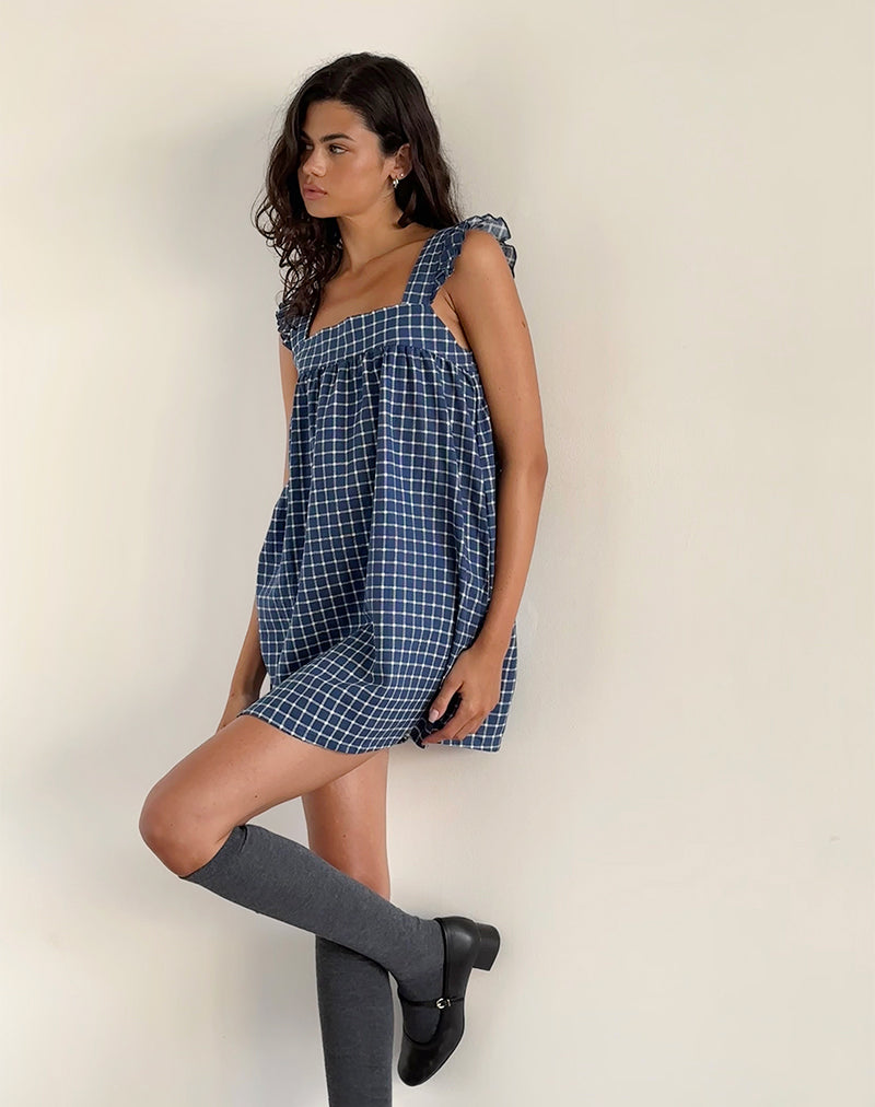 Sanaly Mini robe en tartan marine Rami