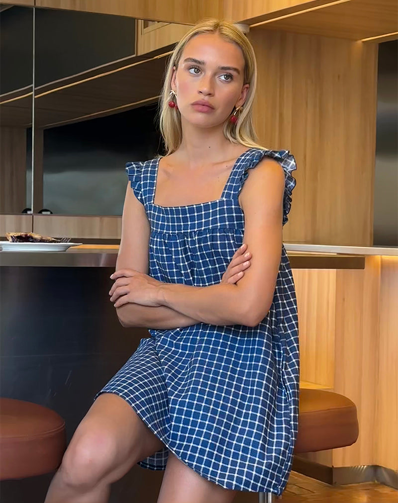 Sanaly Mini robe en tartan marine Rami