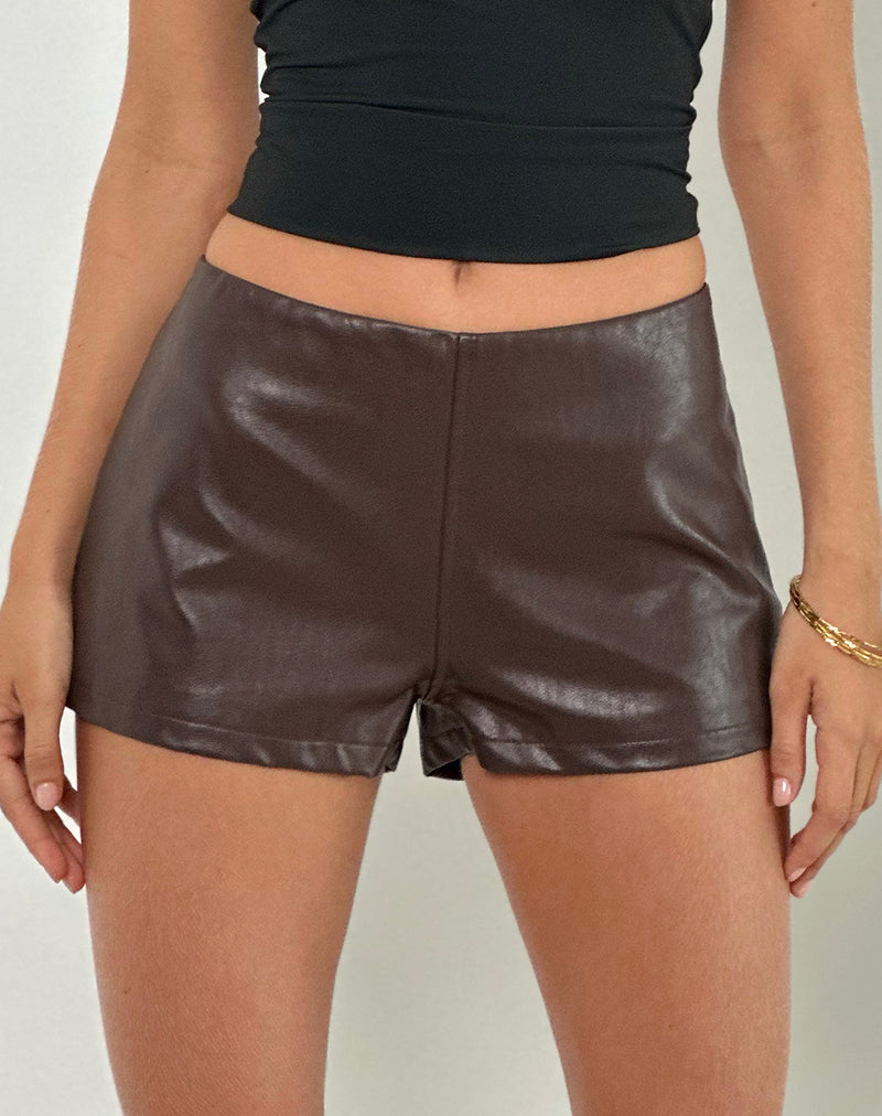 Pantalon Sanne Hot en PU marron