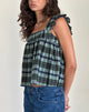 Image de Sanula Top in Linen Mono Check Green