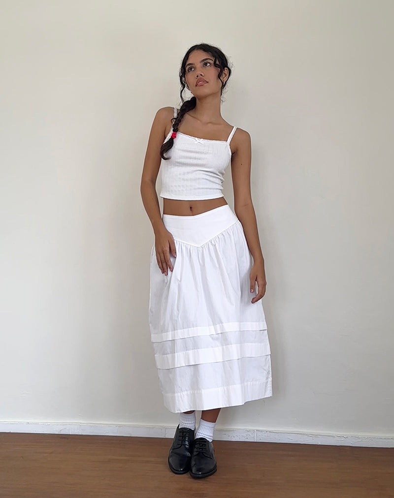 Image de Sarayu Midi Skirt in Poplin White