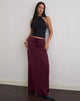 Image de Sarinem Maxi Skirt in Satin Burgundy