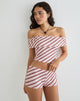 Image de Sarla One Shoulder Top in Diagonal Stripe Pink