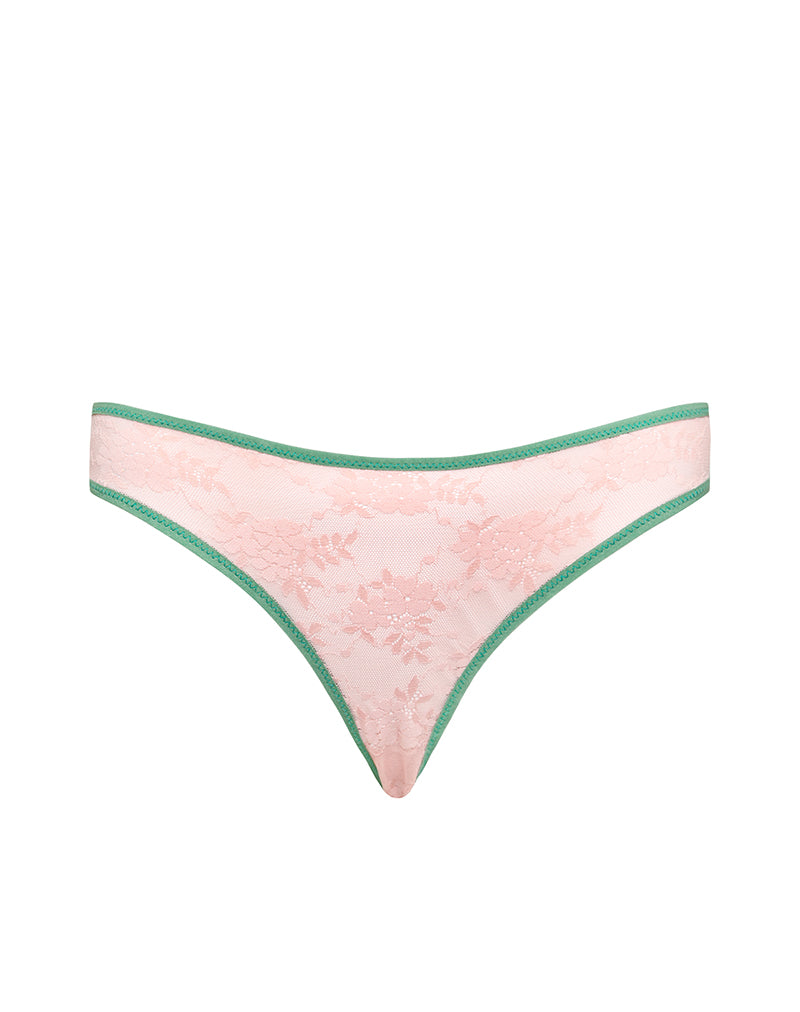 Image de Sarpa Knicker in Pink Mesh with Green Binding