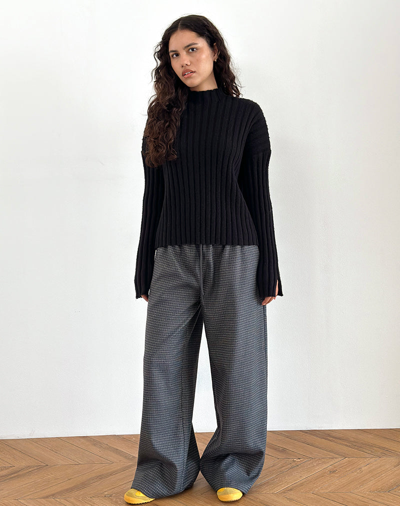 Image de Sasari Pantalon oversize à carreaux Navy