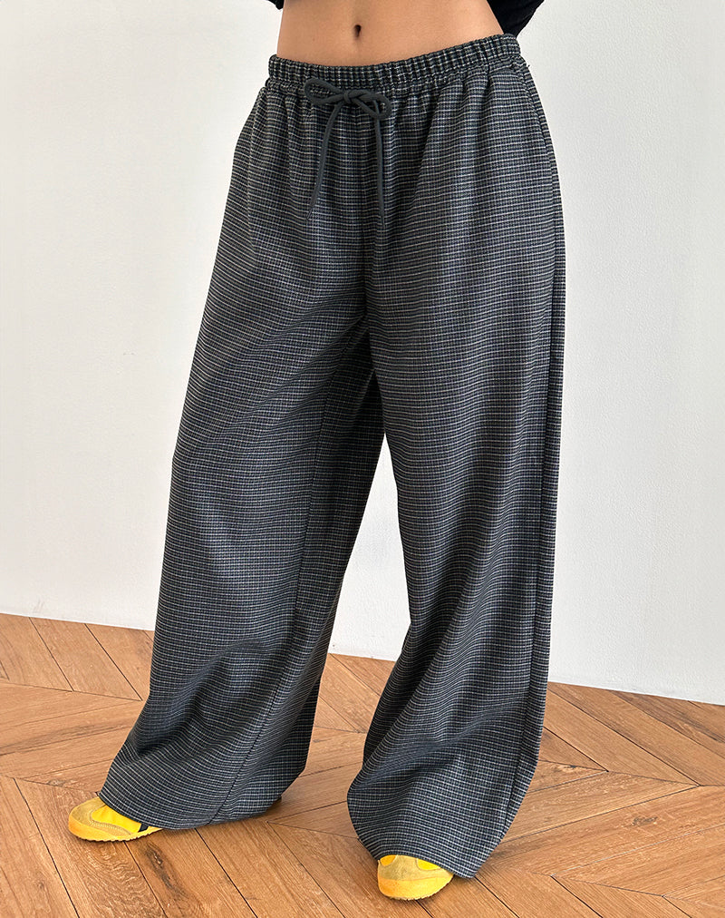 Image de Sasari Pantalon oversize à carreaux Navy
