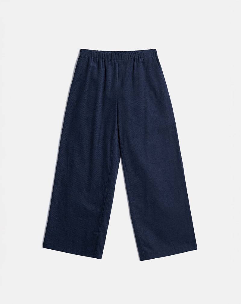 Image de Sasiya Pantalon à ceinture en velours côtelé marine