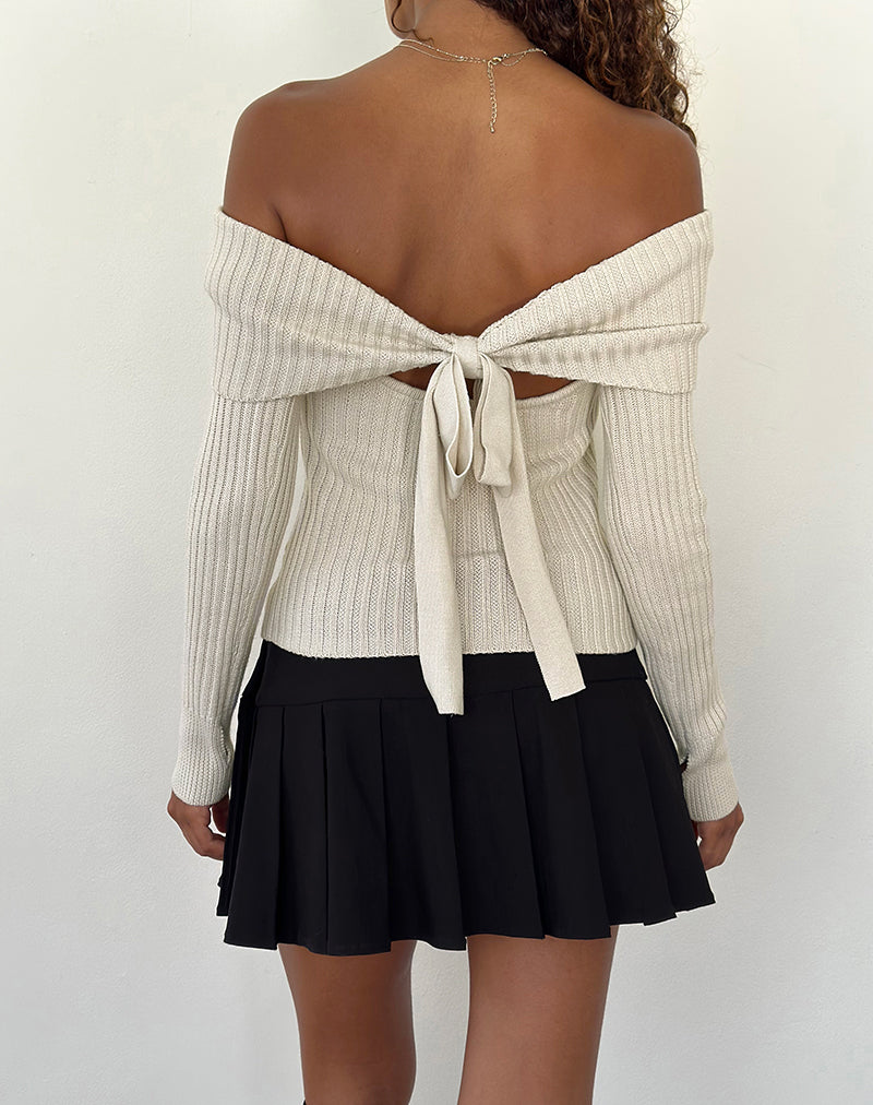Image de Saskia Bardot Bow Back Top in Ivory