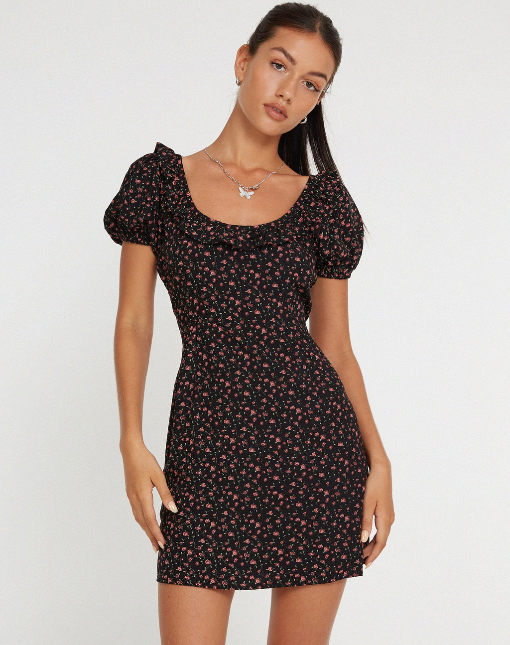 Mini robe Sasyana, rose foncé rose noir