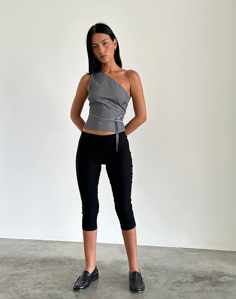 Top asymétrique Sayaka Tailoring Charcoal