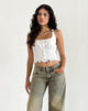Image de Sayake Top froncé en blanc