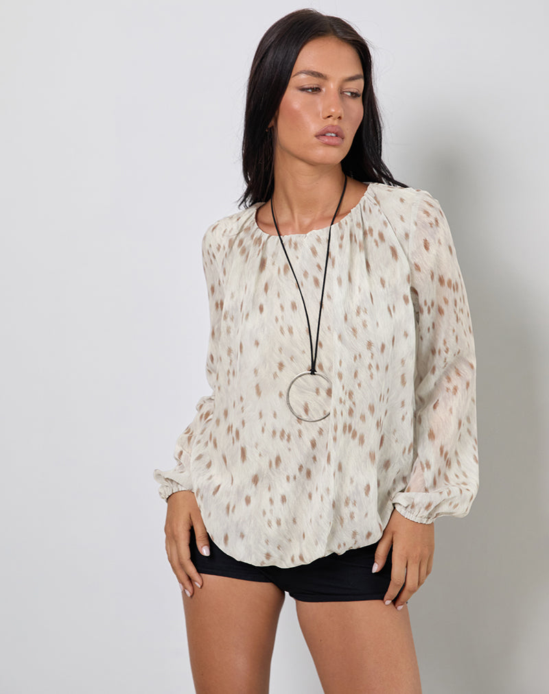 Image de Seita Oversized Blouse in Ivory Bambi Print