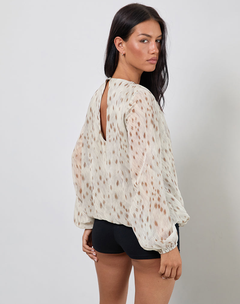 Image de Seita Oversized Blouse in Ivory Bambi Print