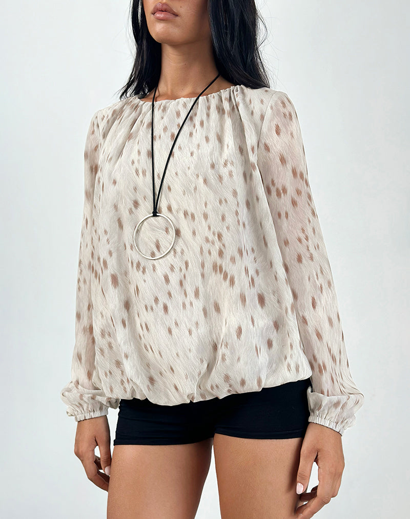 Chemisier oversize Seita, imprimé bambi ivoire